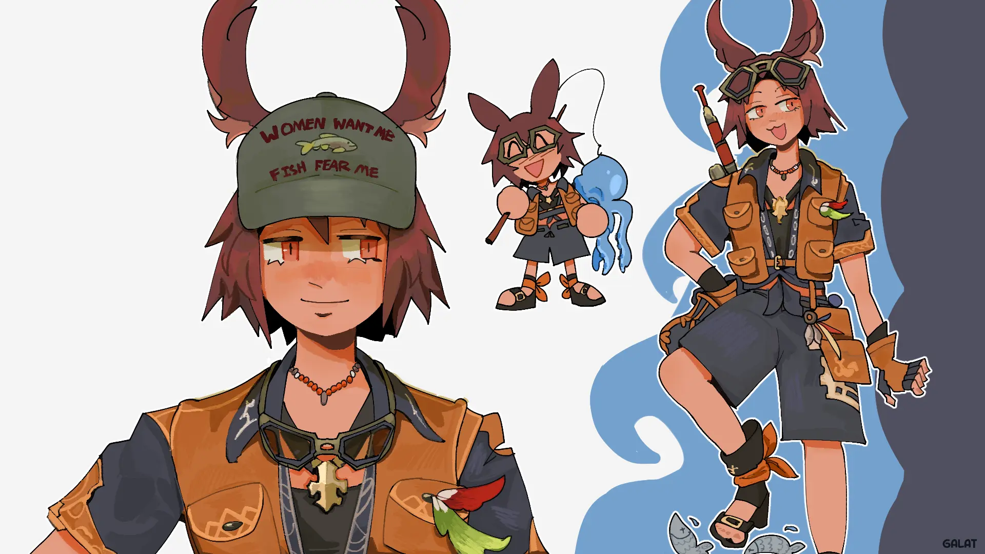 2023/ FFXIV OC/WOL Angling... I suck at fishing but have it at 100 anyway.