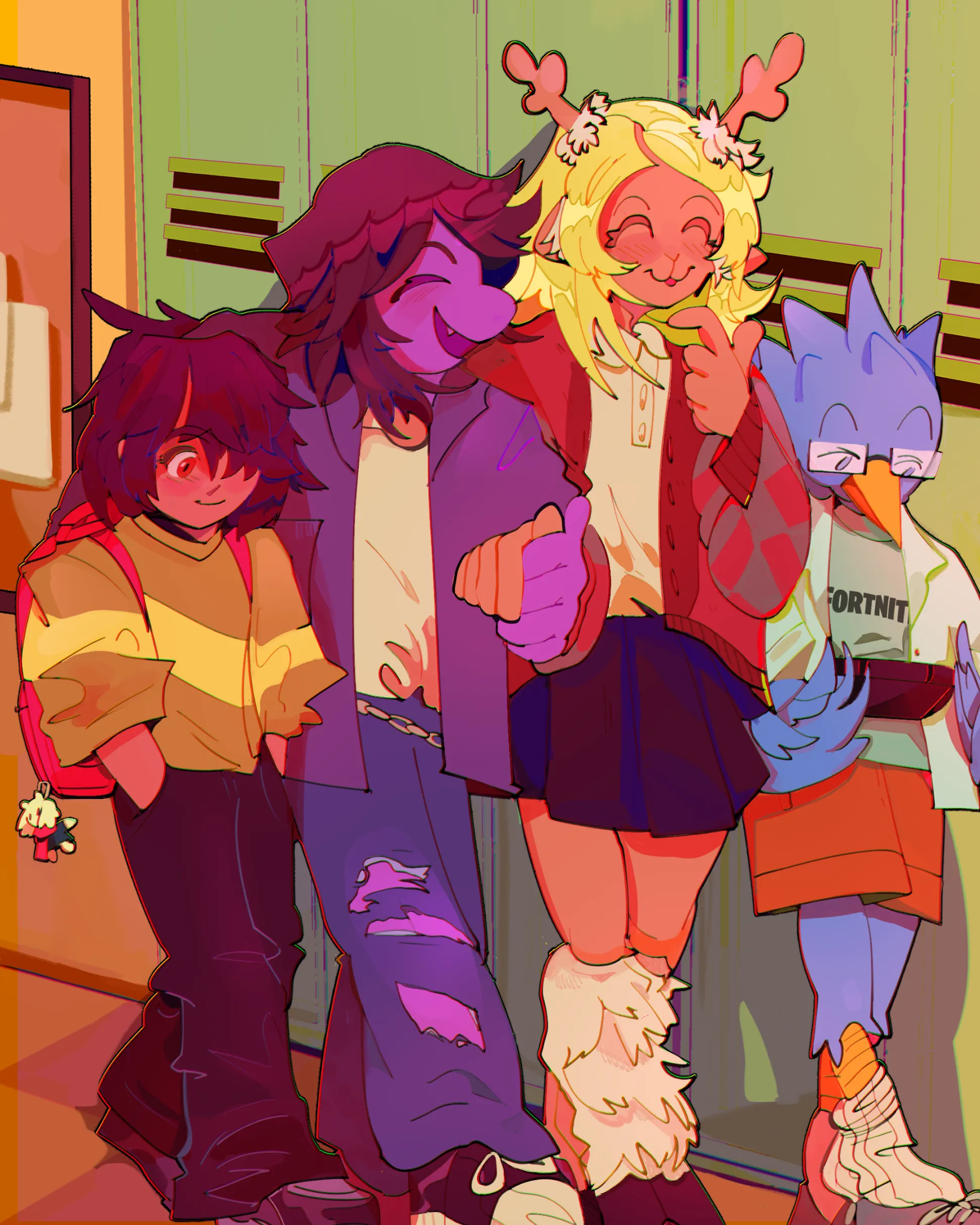 ch2 deltarune characters @ school. pre ch3 