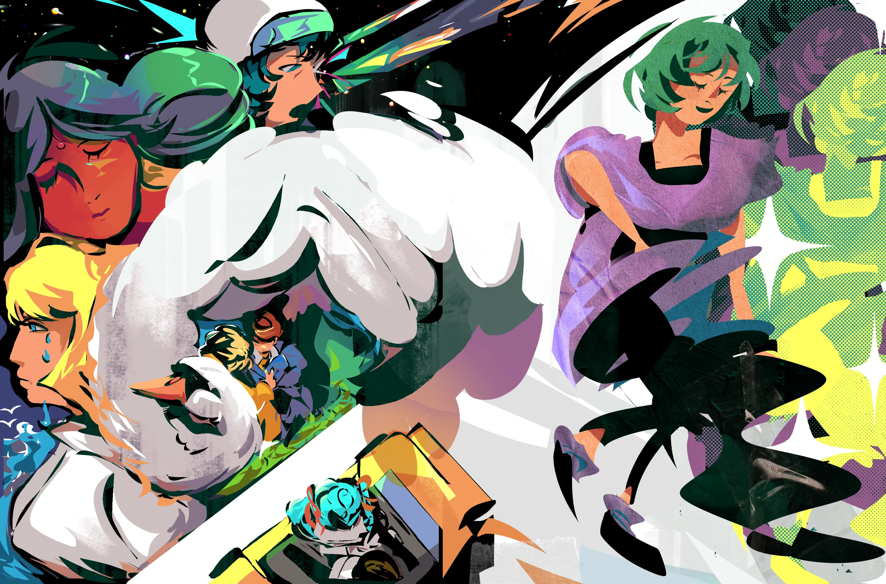 2025/ For a club zine- CCA Gundam spread + Four