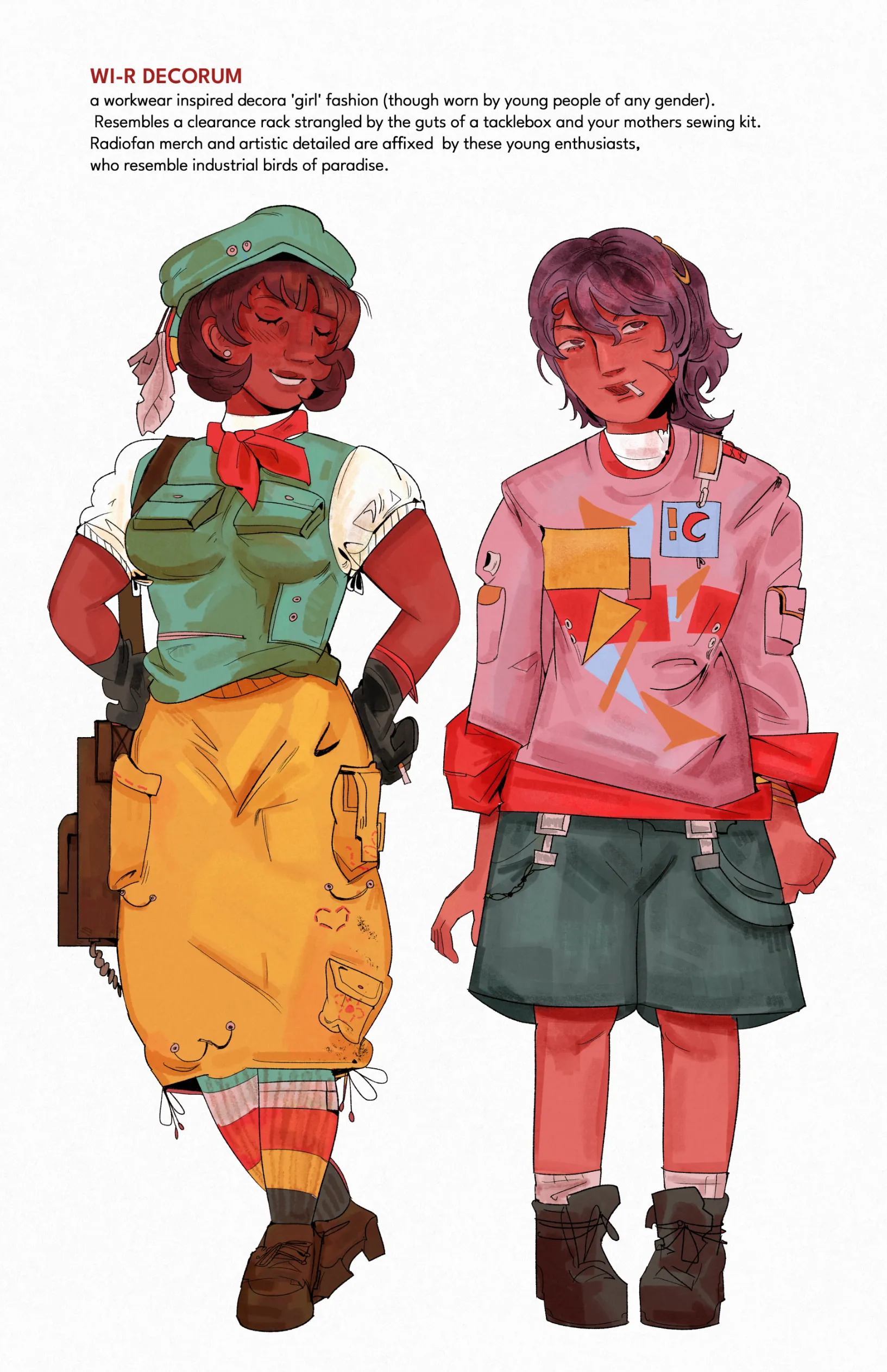2025/ USQADL OC - Helvi and Anima, dressed in an in-universe fashion style