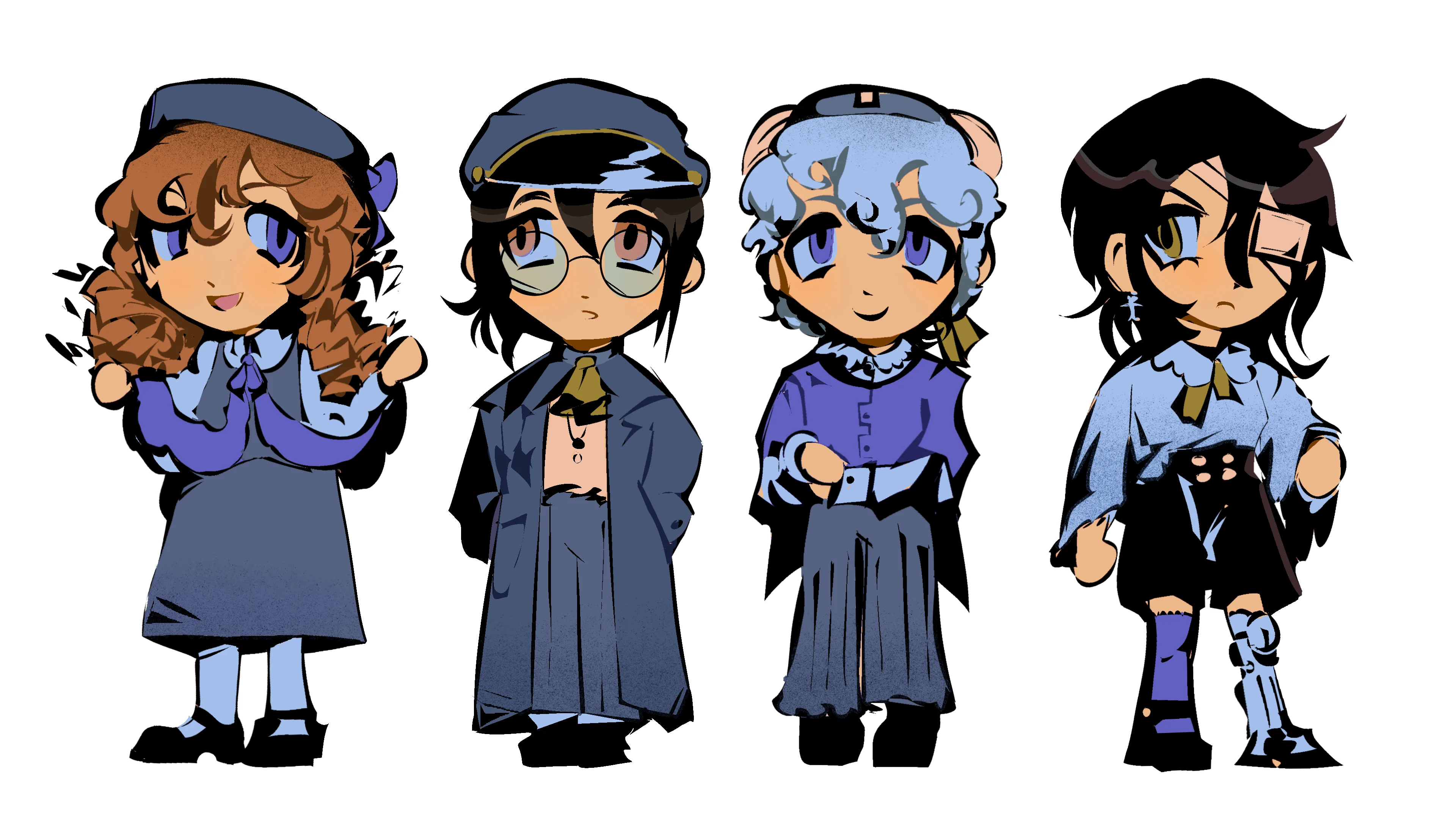 chibis of core NEKROMANT cast